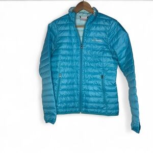 Columbia Teal Zip Up Puffer Jacket Small